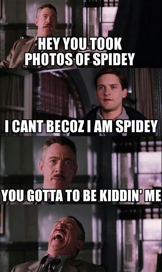 laughing at peter parker