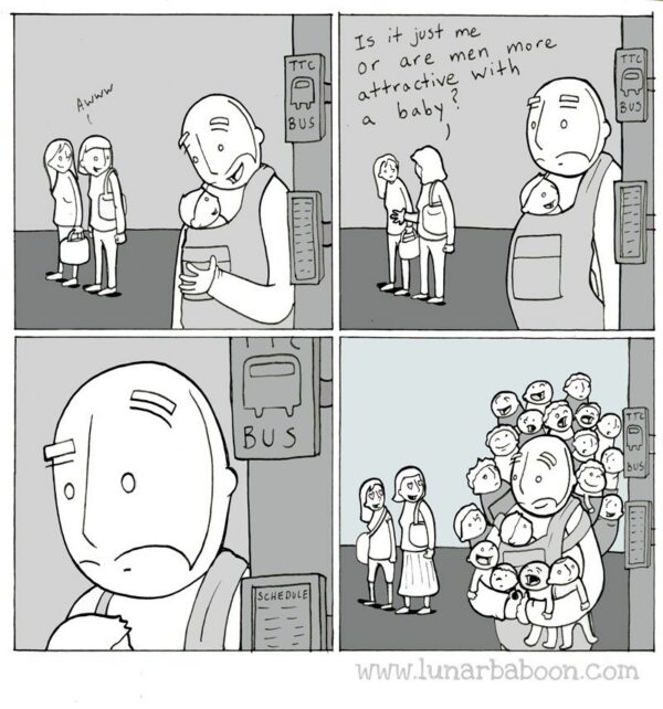 Men look attractive with babies