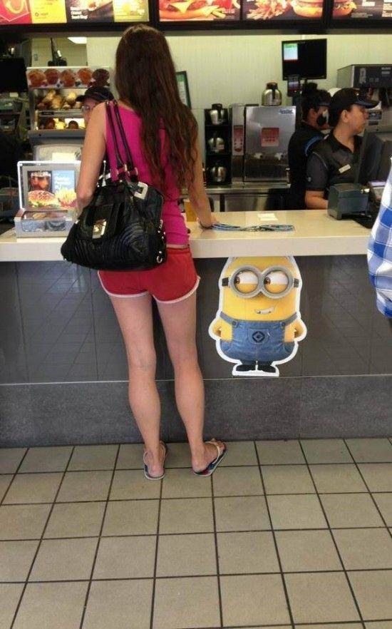 Minion checking her out