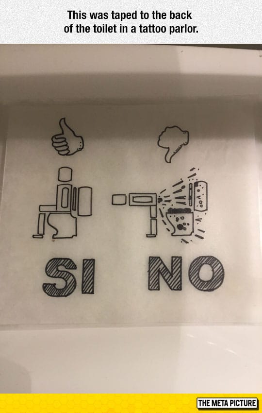 The proper way to use the toilet
