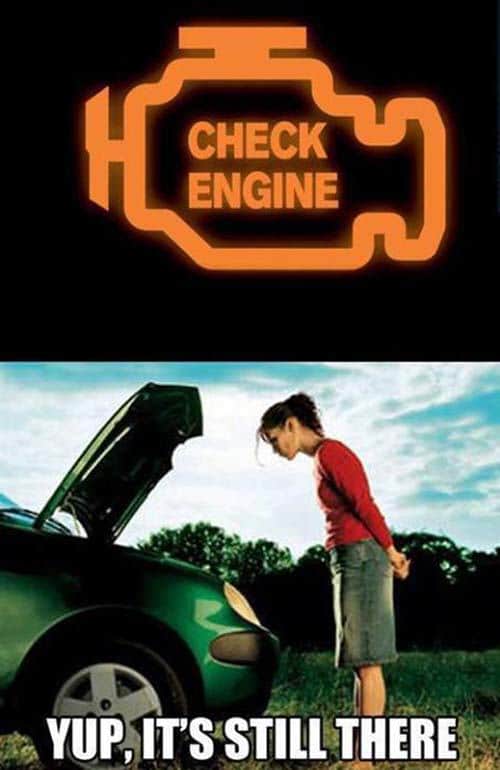 This is how a woman checks her car engine