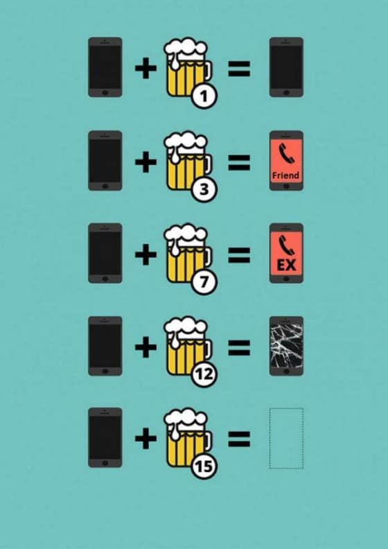 After drinking many beers