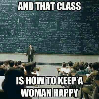 Equation to keep a woman happy