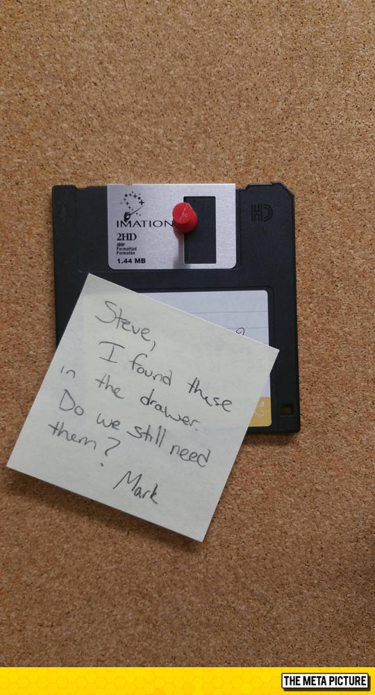 Funny floppy disk note found