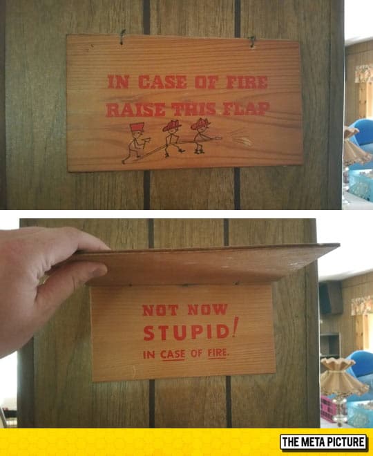 In case of fire sign