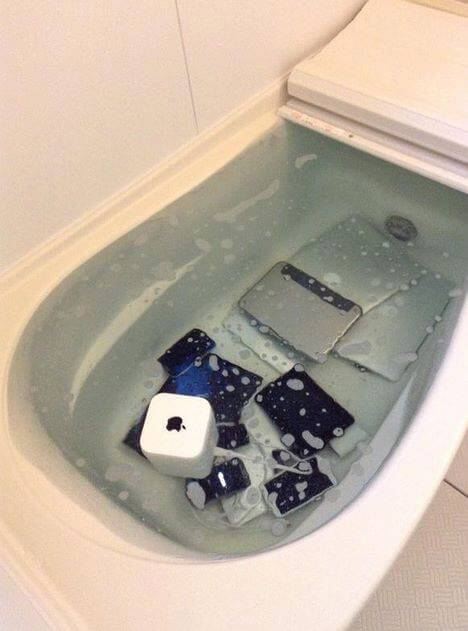 Just testing the water resistance of my apple products