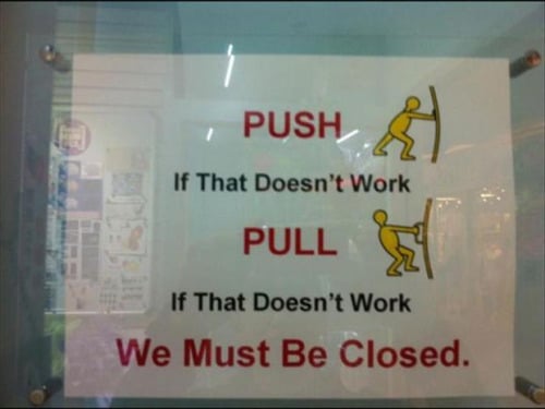 Push Pull Door Sticker