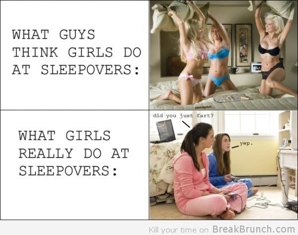 What guys think girl do at sleepovers