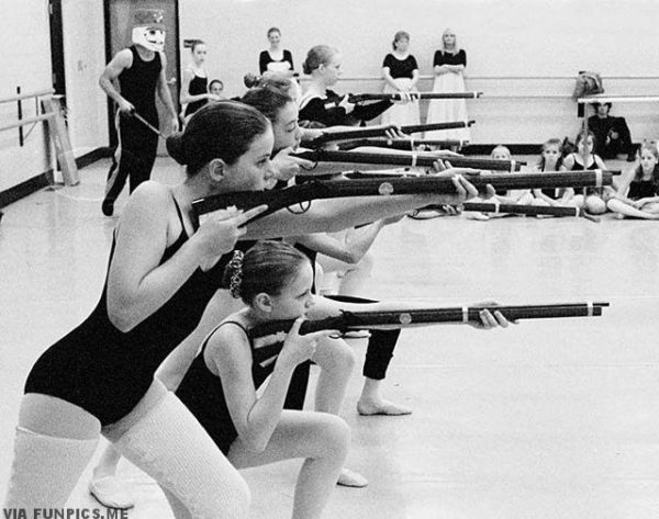 Ballet and shooting practice