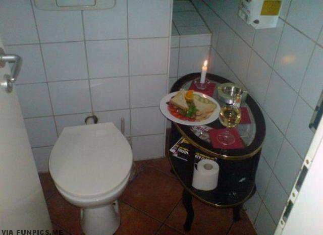 Candlelight dinner in the toilet