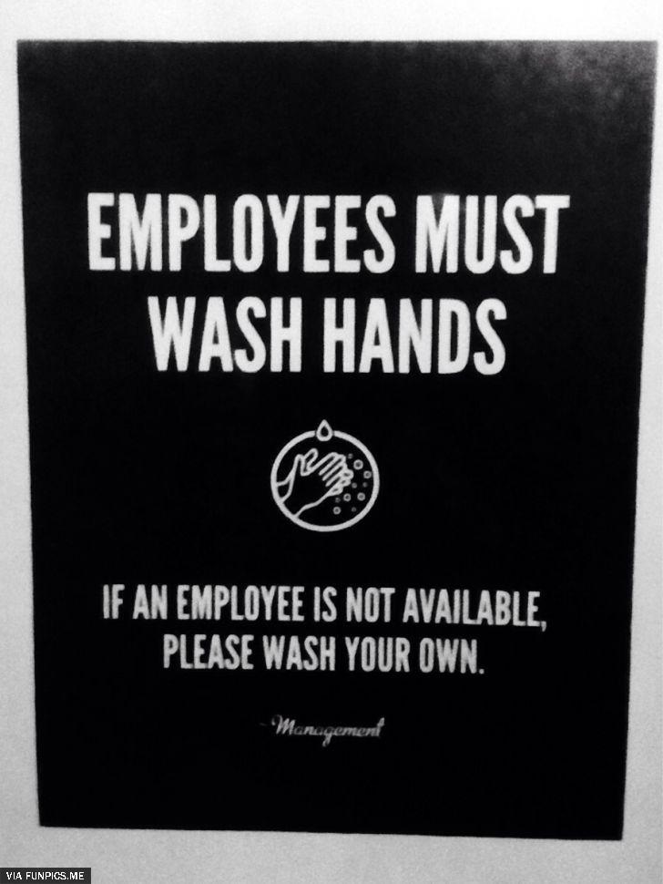 Funny wash hand sign