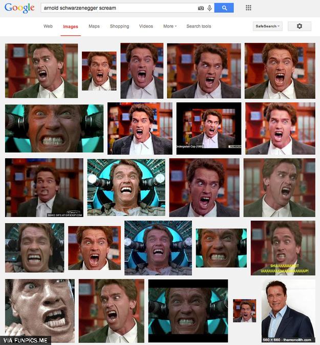 Googling “Arnold Schwarzenegger Scream” Returns This Beautiful and Glorious Tapestry