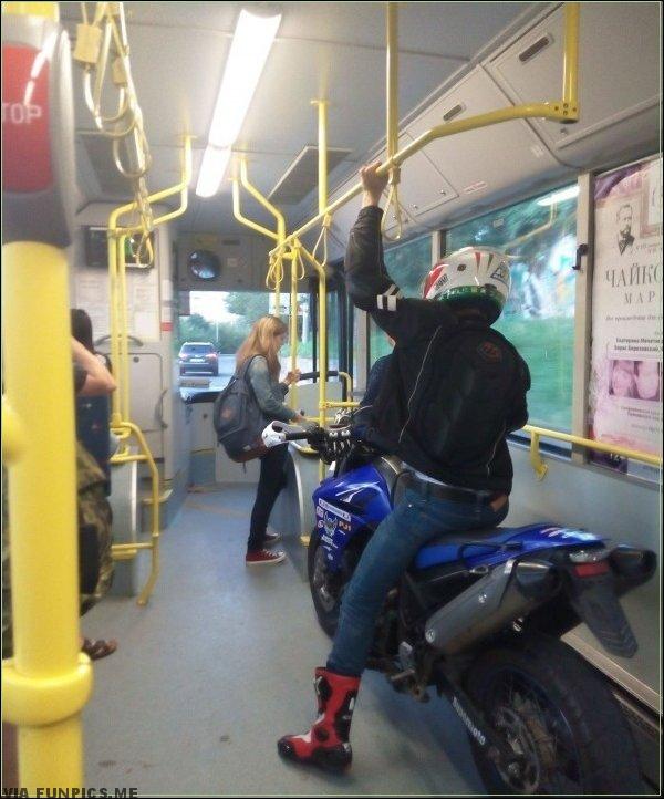I took my bike in the bus