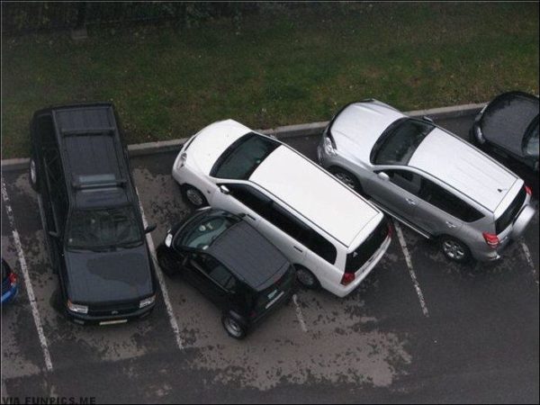 In Russia some cars find parking spaces easily