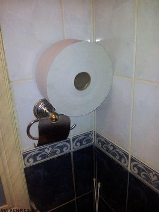 Ingenious toilet paper holder