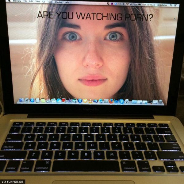 My wife put her photo as wallpaper on my laptop
