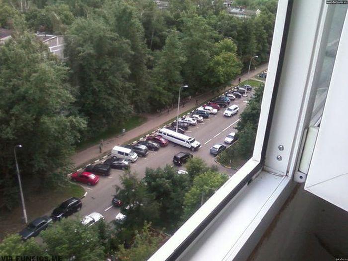 Saw a limo car in the parking from my window