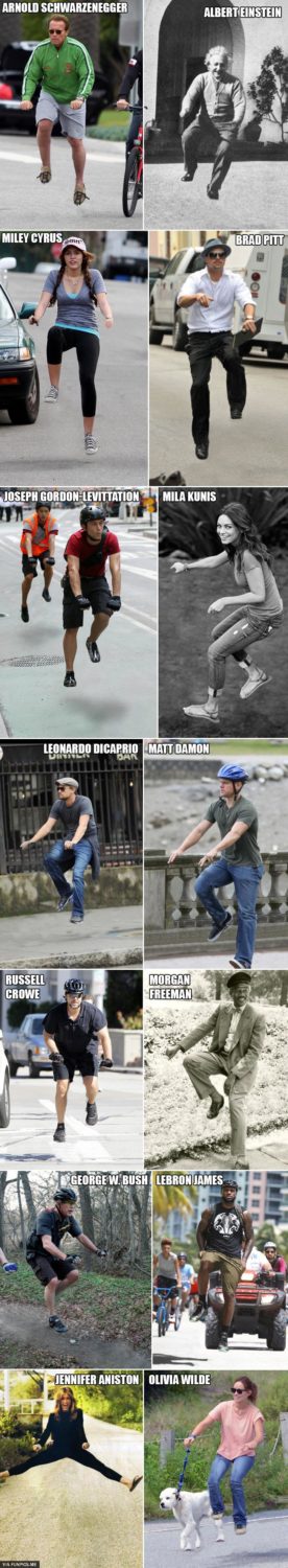 Celebrities riding without bikes