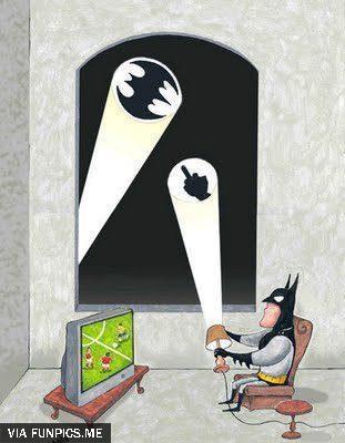 Never disturb batman when he is watching football