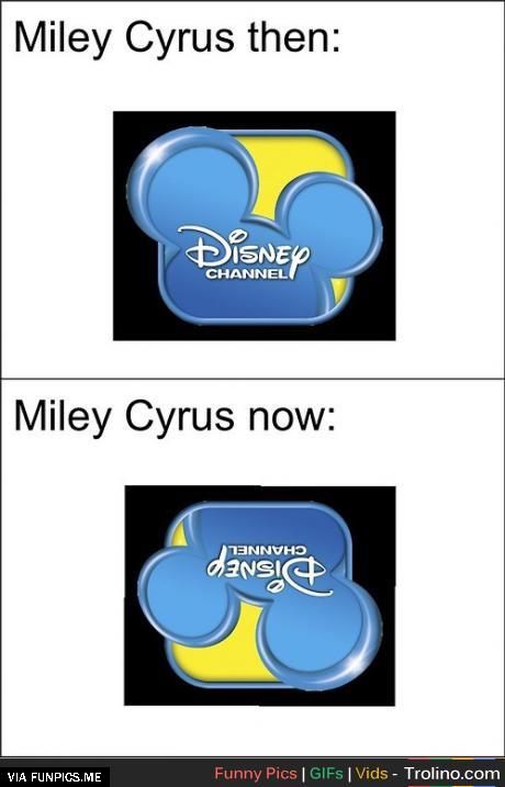 Miley Cyrus then and now