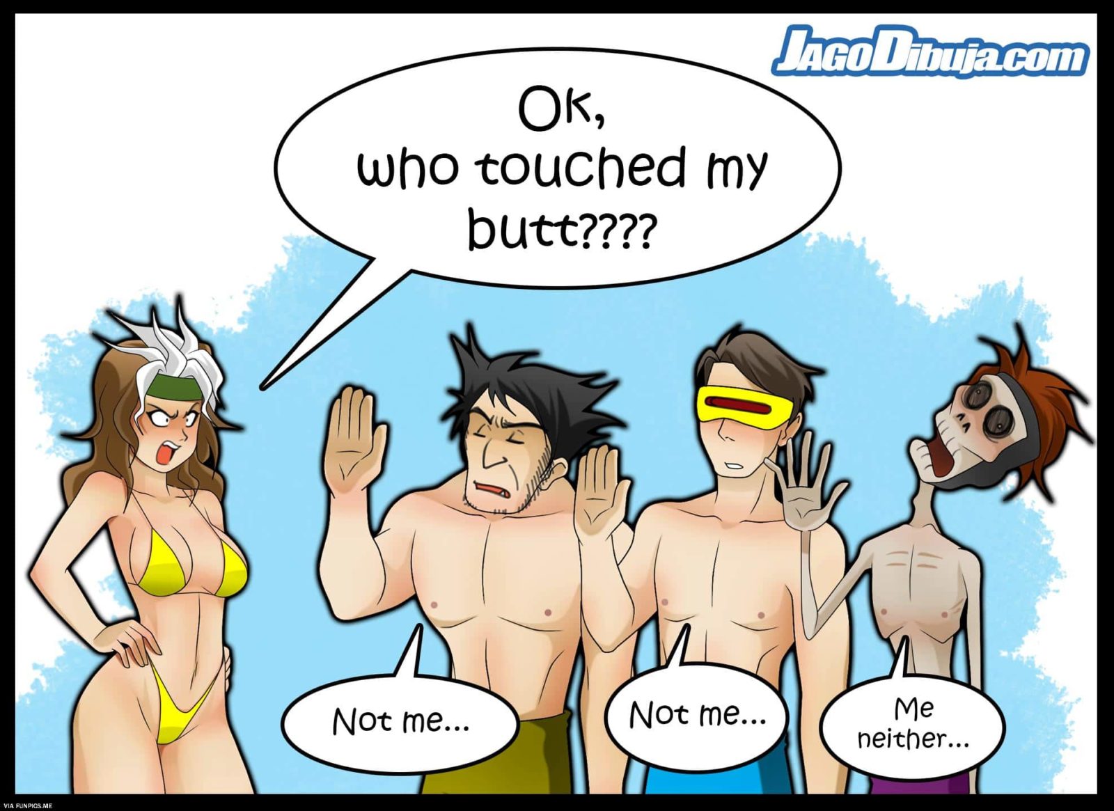Who touched Rogue’s butt