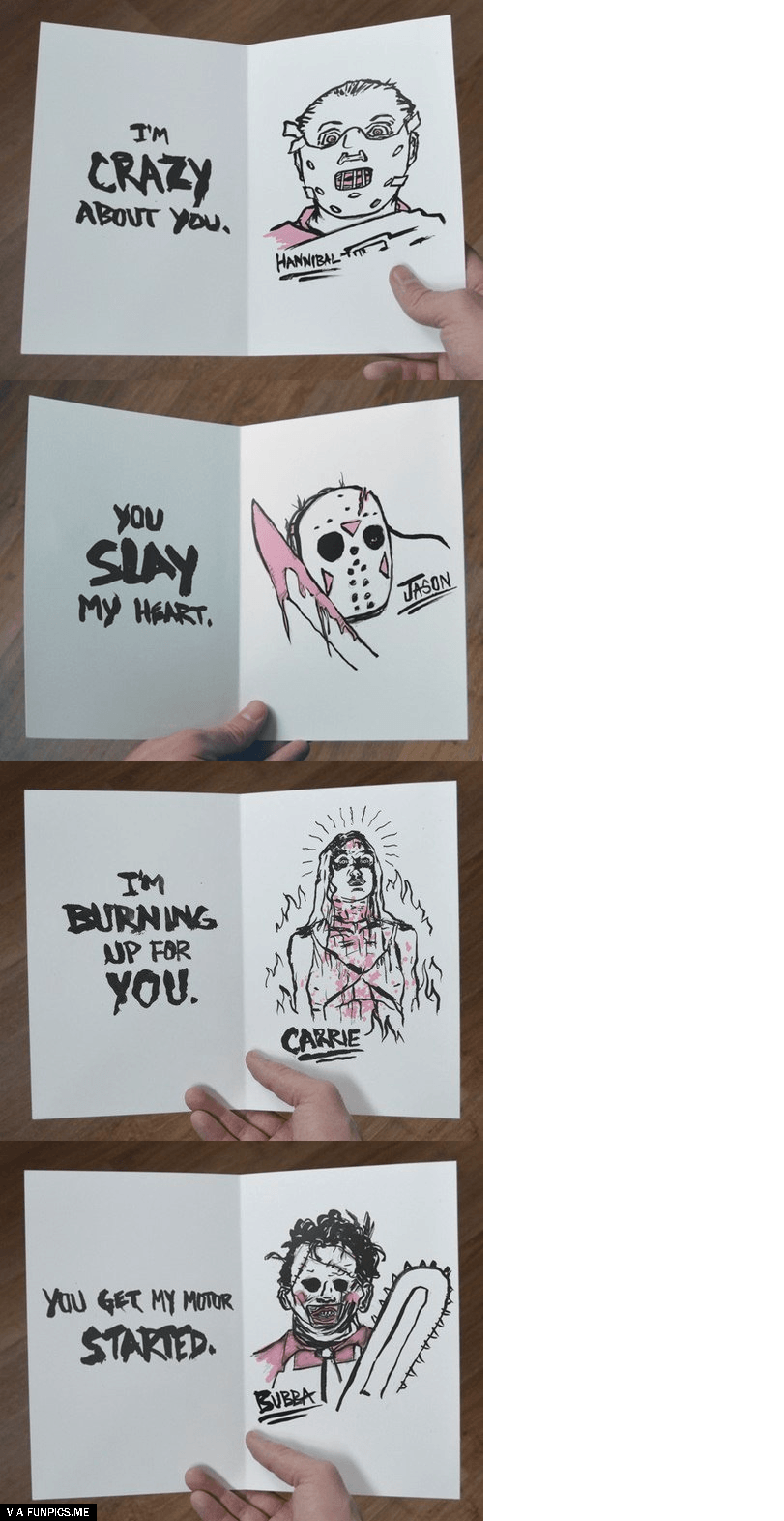 Some die-hard valentine cards to show how much you love them