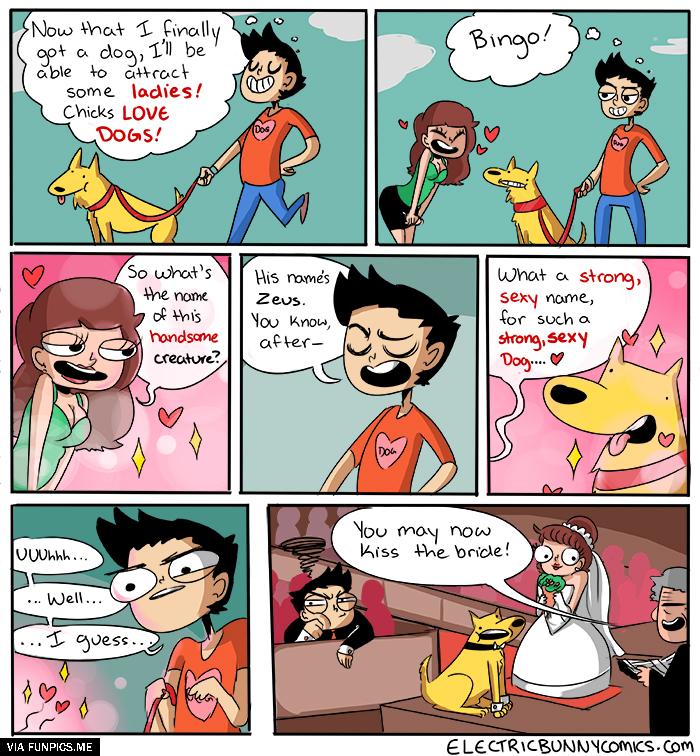 The theory of using dogs to attract chicks has been proved right