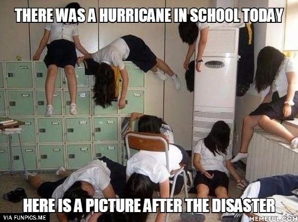 Hurricane in school