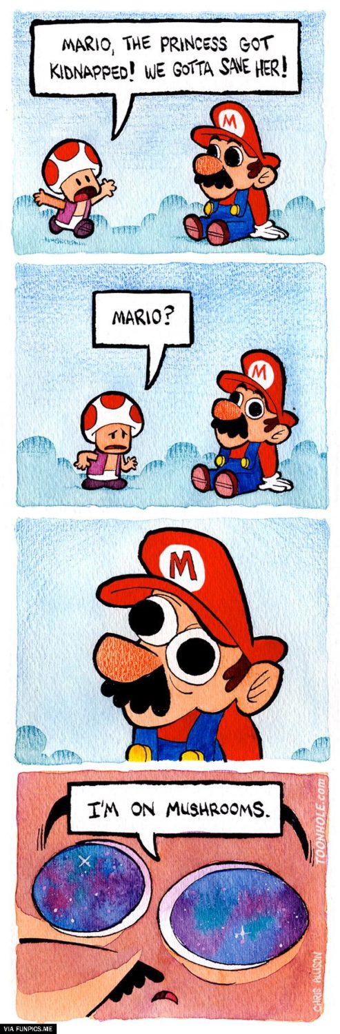 Mario is on mushrooms