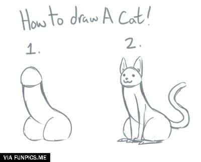 Simple way to draw a cat