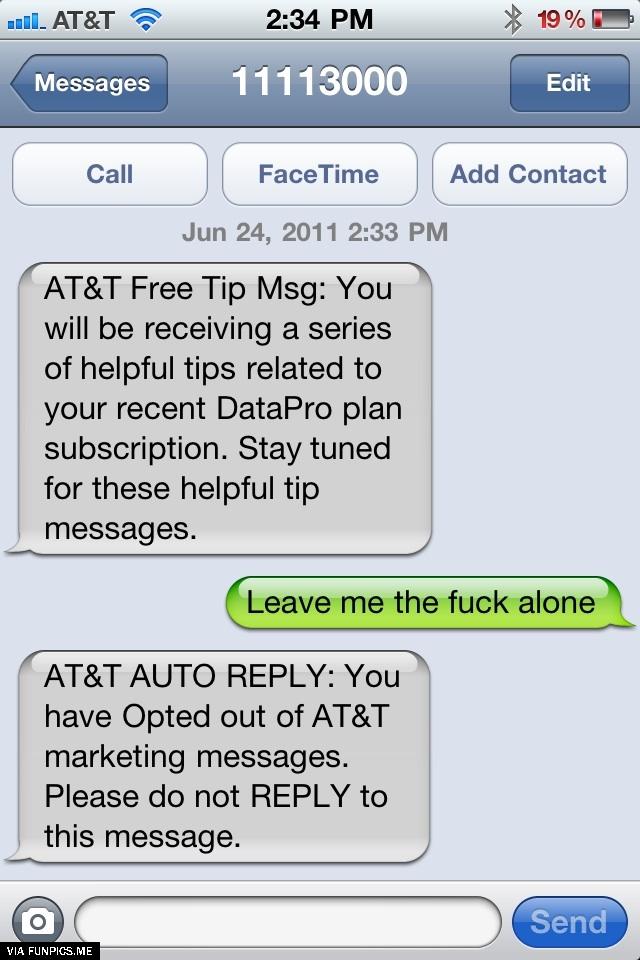 AT&T has some smart autoreply system