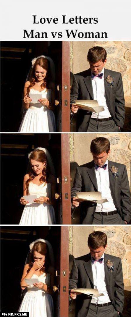 Love letters reading for man versus woman