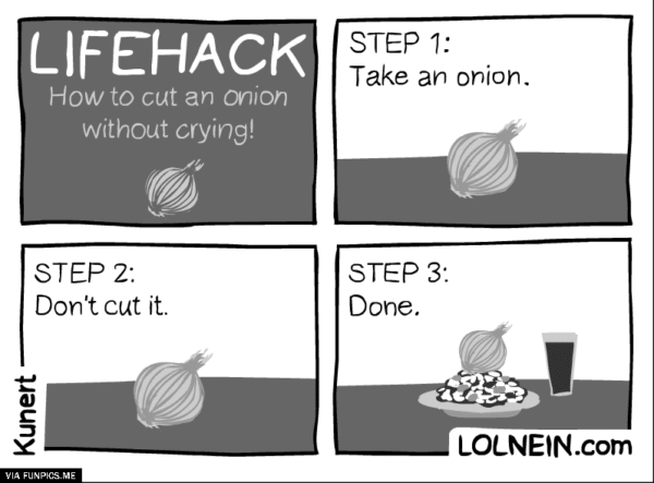 How to cut an onion without crying