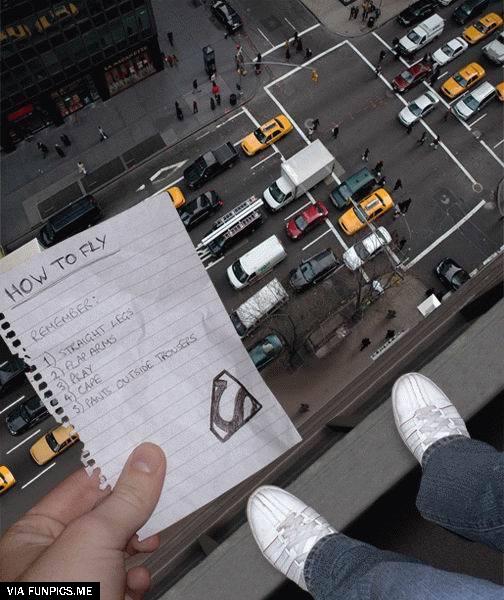 I got Superman’s chit note on how to fly