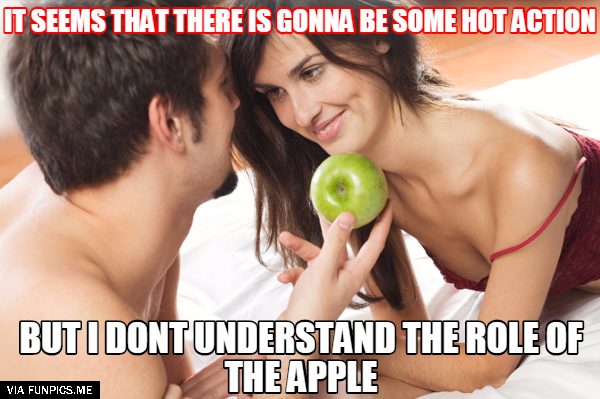 What is the apple doing there