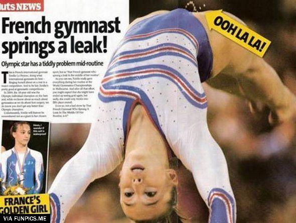 Gymnast springs a leak