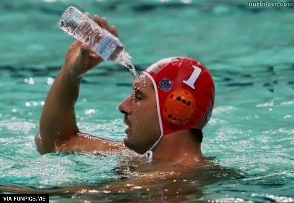 Just imagine how hot he is after the swimming race