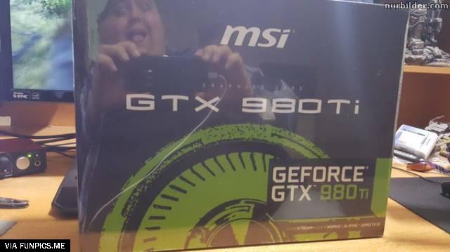 The geek looks really happy