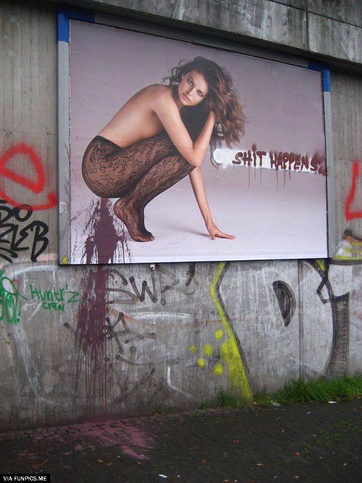 The touch of street art to adverts