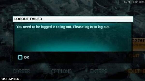 You need to log in to log out