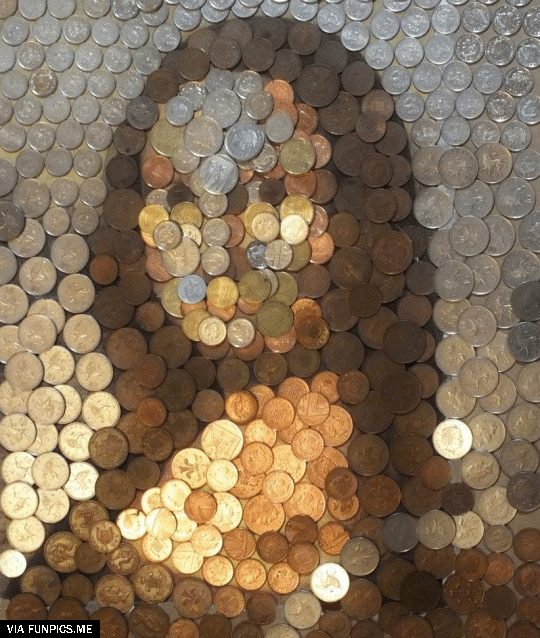 Mona Lisa made from coins