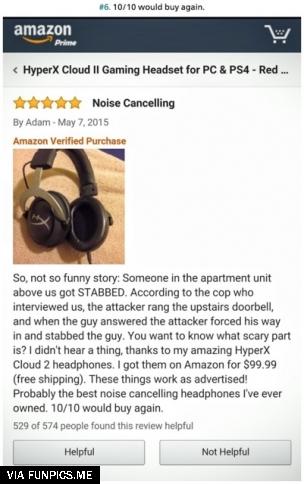 Genuine headphone comment based on a true story