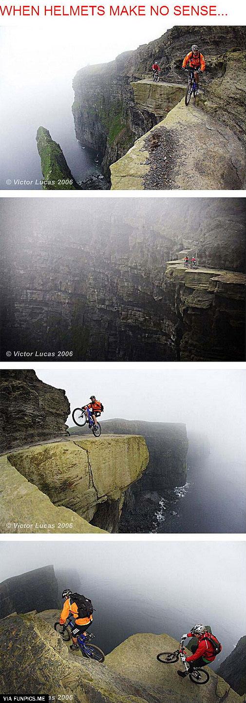 When helmets make no sense