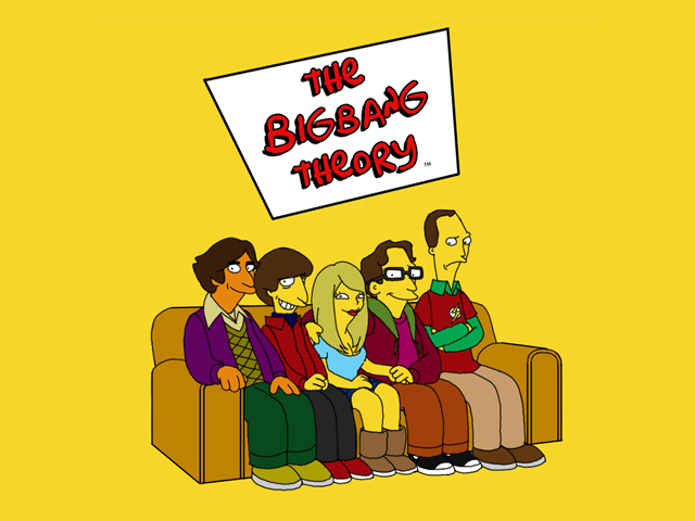 The Big Bang Theory in Simpsons style