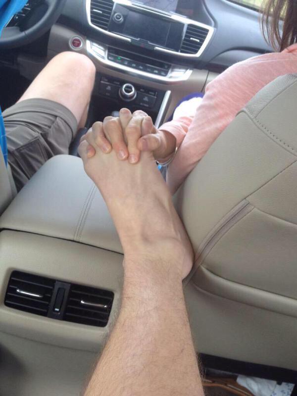 Hand holding foot is the ultimate level of romance