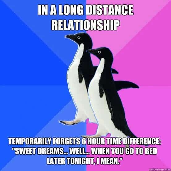 Different time zones in long distance relationships
