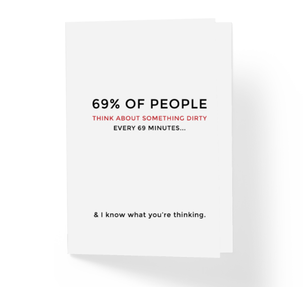 every 69 minutes funny greeting card