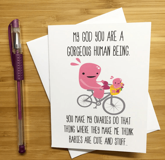 Gorgeous human being funny greeting card