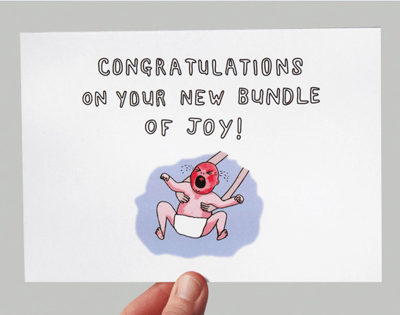 New bundle of joy funny greeting card