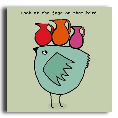 Look at the jugs on that bird funny greeting card